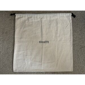 Khaite XL 23x23 Beige Black Soft Cinch Top Soft Luxury Travel Dust Bag - 1